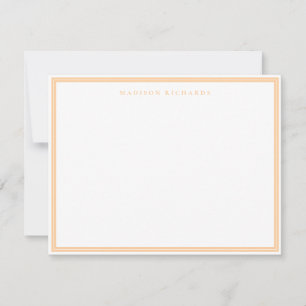 Basic Peach Border Personalized  Note Card