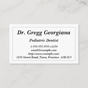 Basic Pediatric Dentist Business Card