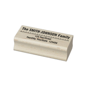 Basic Personalised Family Name Plus Address Rubber Stamp