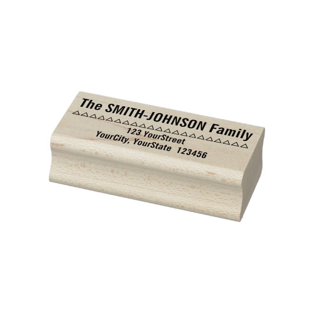 Basic Personalised Family Name Plus Address Rubber Stamp (Stamp)