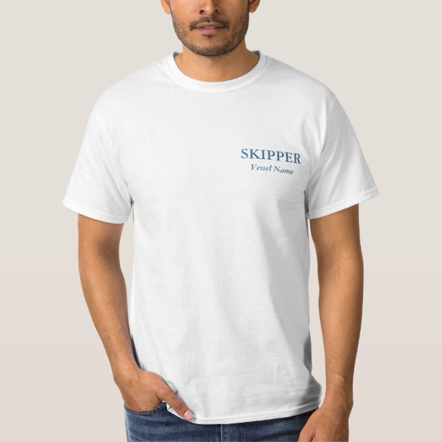 Basic Personalised Skipper Tee - Custom Crew Shirt (Front)