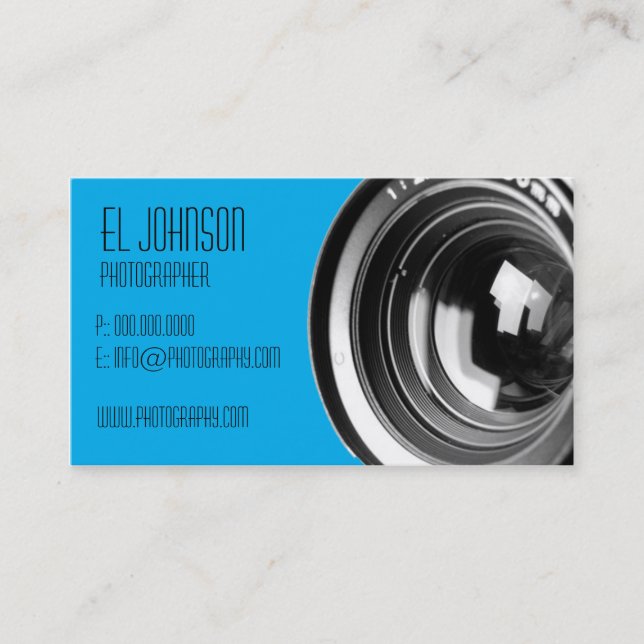 Basic Photography Business Card (Cotton Candy) (Front)