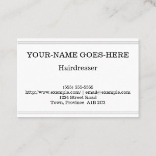 Basic & Plain Hairdresser Business Card