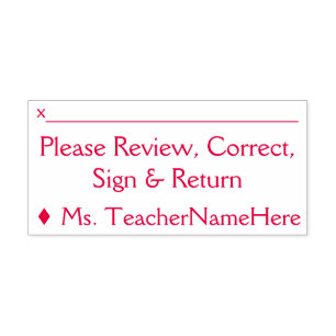 Basic "Please Review, Correct, Sign & Return" Self-inking Stamp