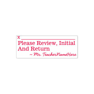 Basic "Please Review, Initial And Return" Self-inking Stamp