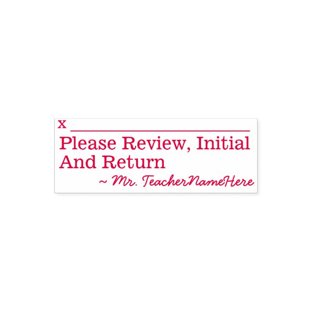 Basic "Please Review, Initial And Return" Self-inking Stamp (Design)
