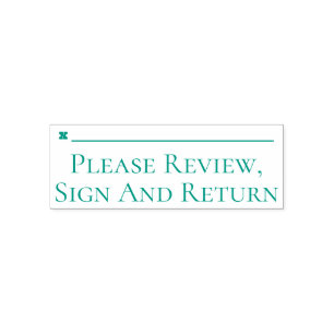 Basic "Please Review, Sign And Return" Self-inking Stamp