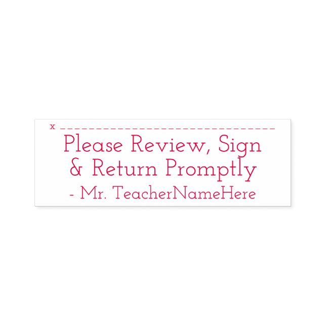 Basic "Please Review, Sign & Return Promptly" Self-inking Stamp (Design)