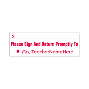 Basic "Please Sign And Return Promptly To" + Name Self-inking Stamp