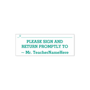 Basic "PLEASE SIGN AND RETURN PROMPTLY TO" Self-inking Stamp