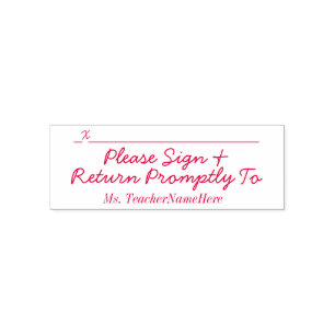 Basic "Please Sign & Return Promptly To" Self-inking Stamp