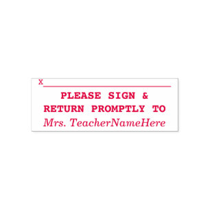 Basic "PLEASE SIGN & RETURN PROMPTLY TO" Self-inking Stamp