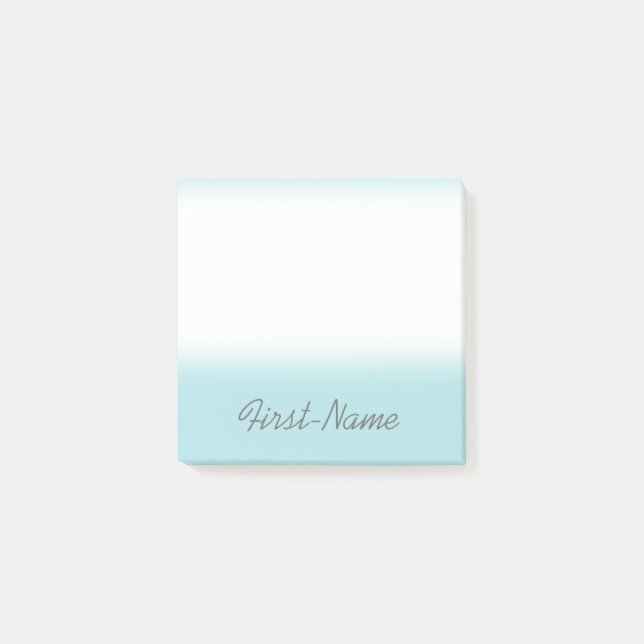 Basic Powder Blue Background w/ Dim Grey Name Post-it Notes (Front)