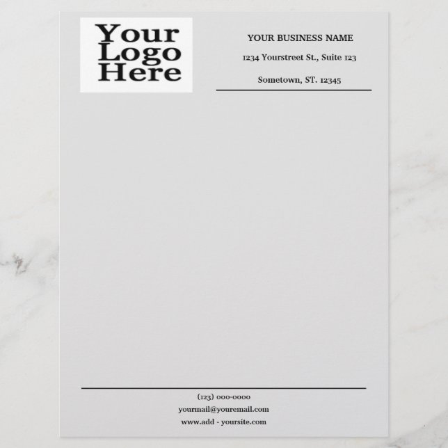 Basic Professional Sleek Grey Letterhead (Front)