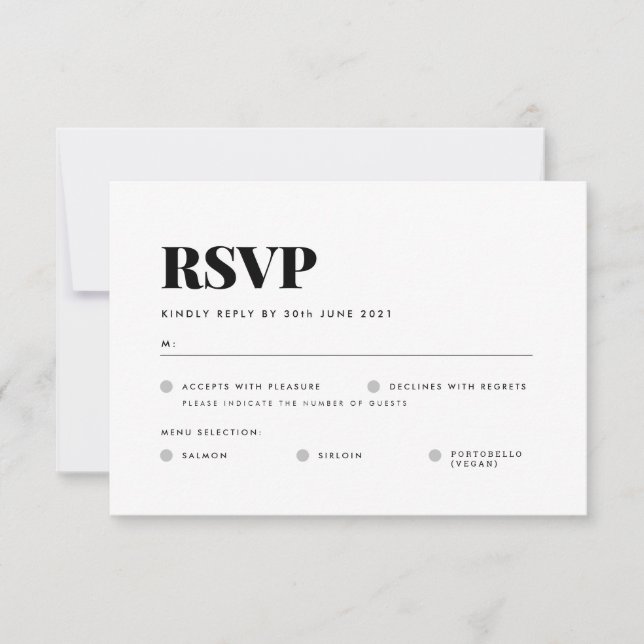Basic RSVP Card (Front)