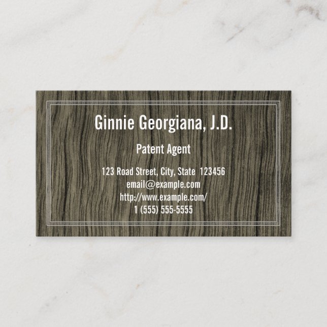Basic Rustic Legal Professional Business Card (Front)