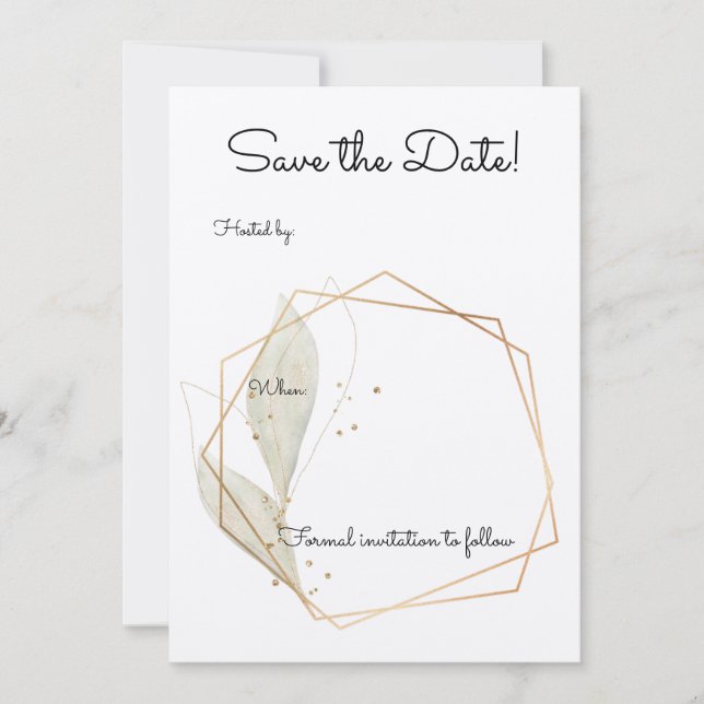 Basic Save The Date Wedding Invite (Front)
