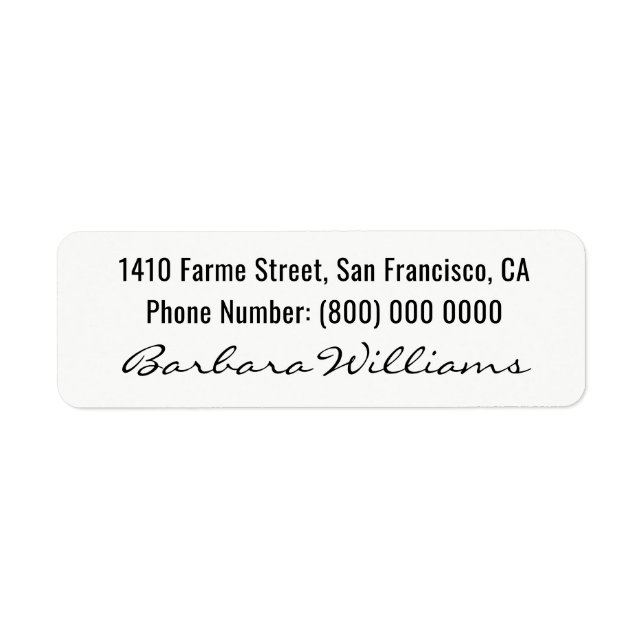 basic, signed with name at the bottom, white (Front)