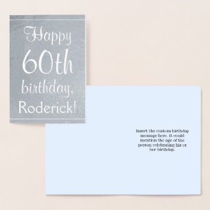 Basic Silver Foil 60th Birthday Greeting Card
