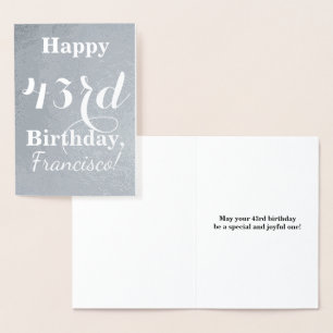 Basic Silver Foil "Happy 43rd Birthday" + Name Card