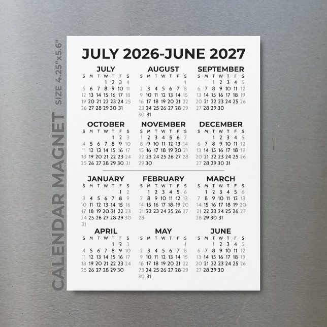 Basic Simple 2026-2027 School Year Calendar Magnet (Creator Uploaded)
