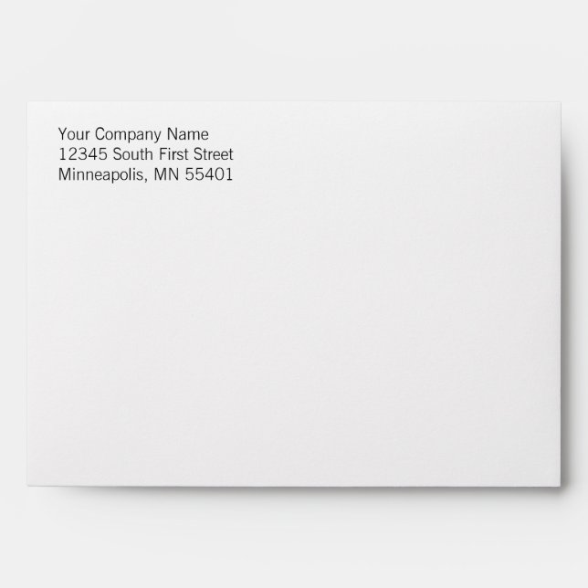 Basic & Simple Custom Return Address A7 Envelopes (Front)