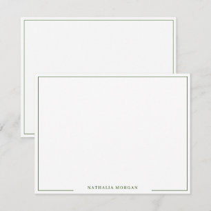 Basic Simple Green Border Stationery  Card