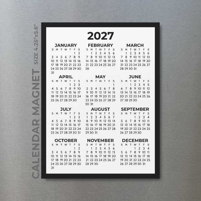 Basic Simple Minimalist 2027 Magnetic Calendar (Creator Uploaded)