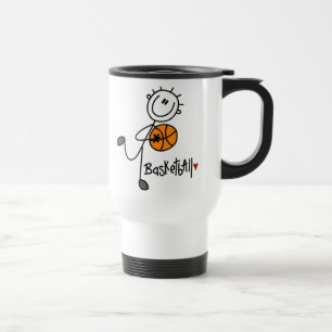 Basic Stick Figure Basketball T-shirts and Gifts Travel Mug