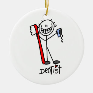 Basic Stick Figure Dentist Ceramic Tree Decoration