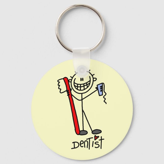 Basic Stick Figure Dentist Key Ring (Front)