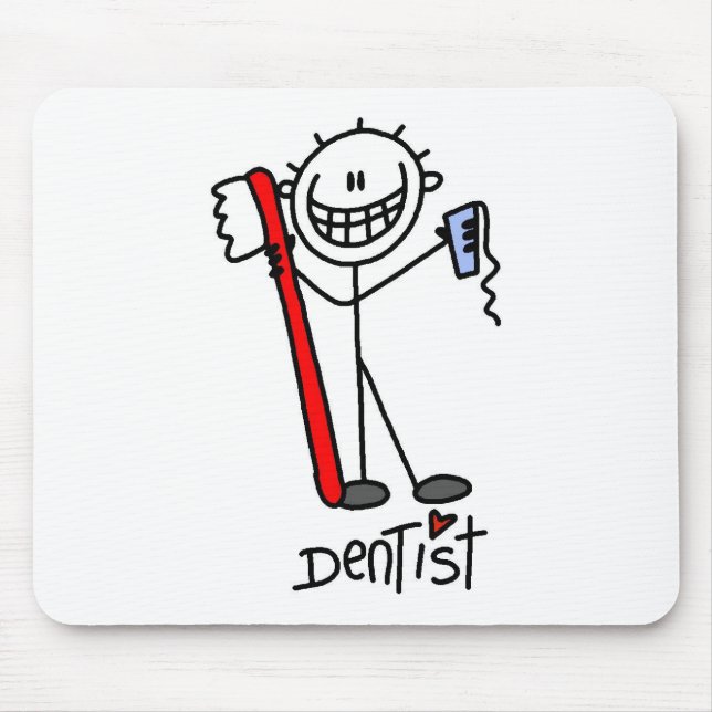 Basic Stick Figure Dentist Mouse Mat (Front)