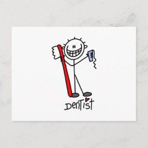 Basic Stick Figure Dentist Postcard