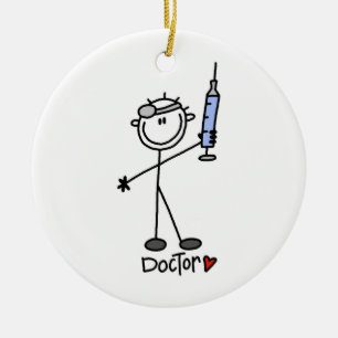 Basic Stick Figure Doctor Ceramic Tree Decoration