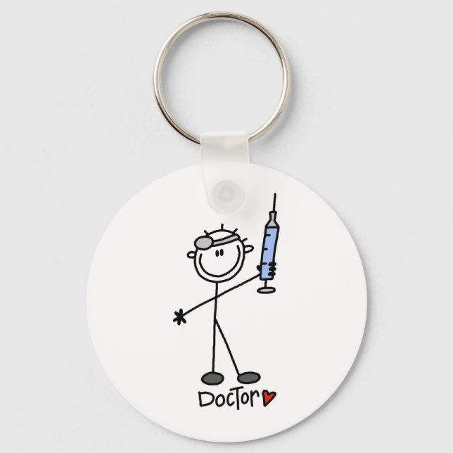 Basic Stick Figure Doctor Key Ring (Front)