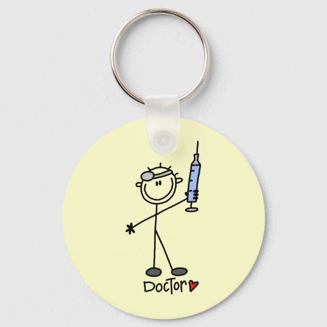 Basic Stick Figure Doctor Key Ring (Front)