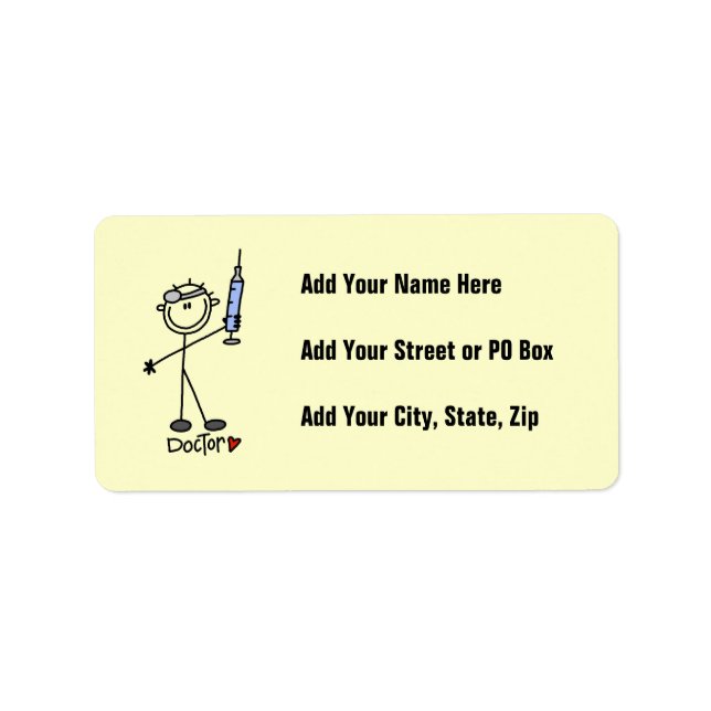 Basic Stick Figure Doctor Label (Front)