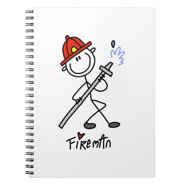 Basic Stick Figure Fireman T-shirts and Gifts Notebook (Front)