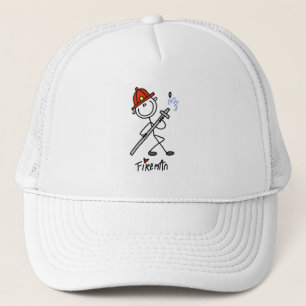 Basic Stick Figure Fireman T-shirts and Gifts Trucker Hat