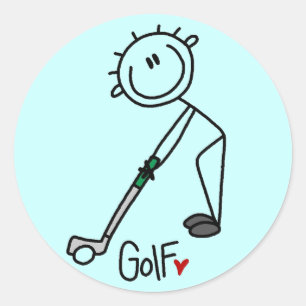 Basic Stick Figure Golf T-shirts and Gifts Classic Round Sticker