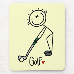 Basic Stick Figure Golf T-shirts and Gifts Mouse Mat