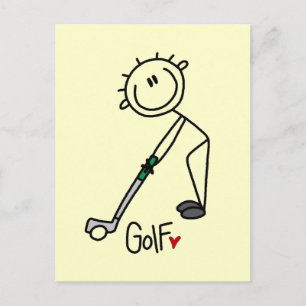 Basic Stick Figure Golf T-shirts and Gifts Postcard