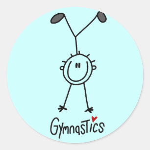 Basic Stick Figure Gymnastics Tshirts and Gifts Classic Round Sticker