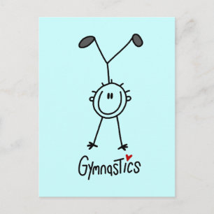 Basic Stick Figure Gymnastics Tshirts and Gifts Postcard