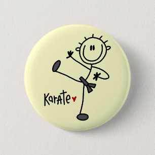 Basic Stick Figure Karate T-shirts and Gifts 6 Cm Round Badge