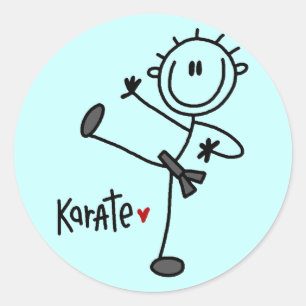 Basic Stick Figure Karate T-shirts and Gifts Classic Round Sticker