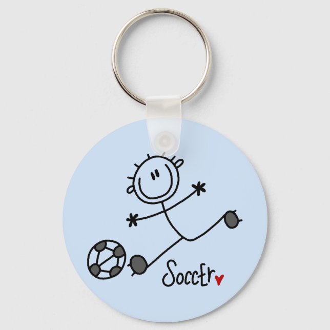 Basic Stick Figure Soccer T-shirts and Gifts Key Ring (Front)