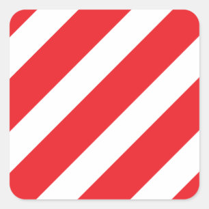 Basic Stripe Red Square Sticker