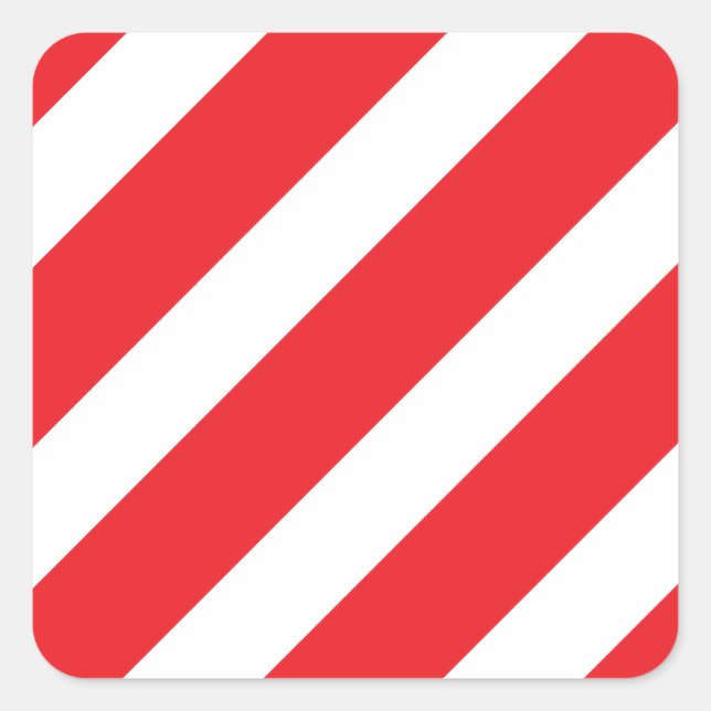 Basic Stripe Red Square Sticker (Front)
