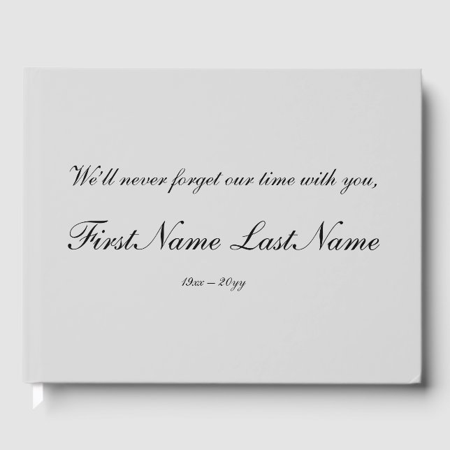 Basic, Subdued Memorial Guest Book (Front)